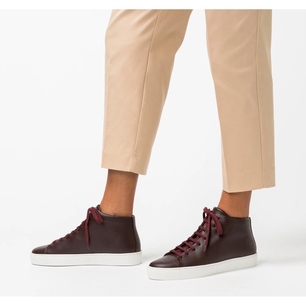 JAK Royal Hi Burgundy Leather High Top Sneakers Mens Portugal EU38 Sz 6
